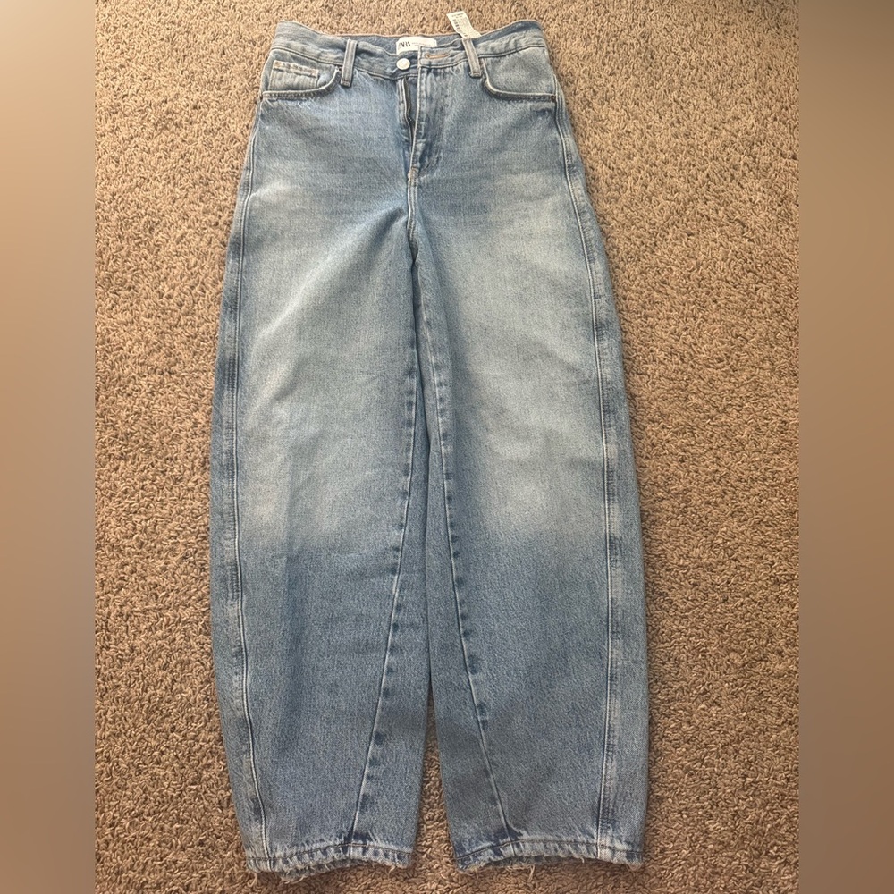 Zara Barrel Light Blue Women's Jeans